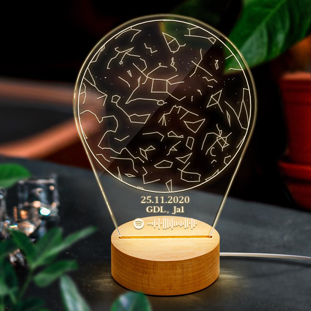 Scannable Spotify Star Map Night Light Sky Lamp Creative Music Gift for Couple - soufeelau