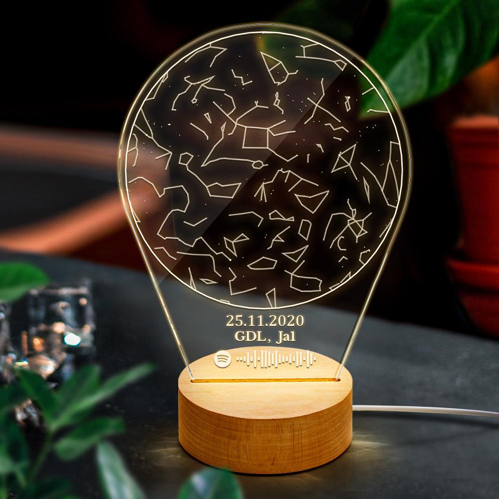 Scannable Spotify Star Map Night Light Sky Lamp Creative Music Gift for Couple - soufeelau