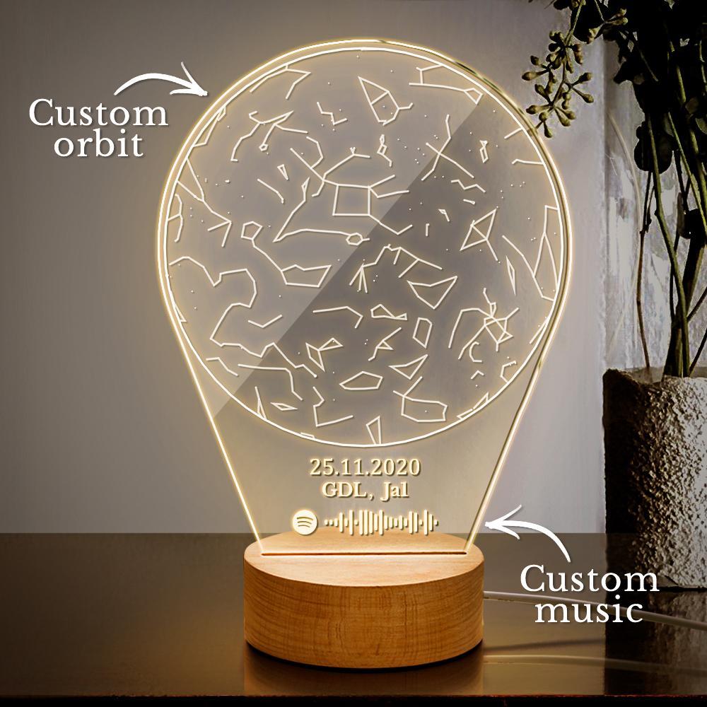 Scannable Spotify Star Map Night Light Sky Lamp Creative Music Gift for Couple - soufeelau
