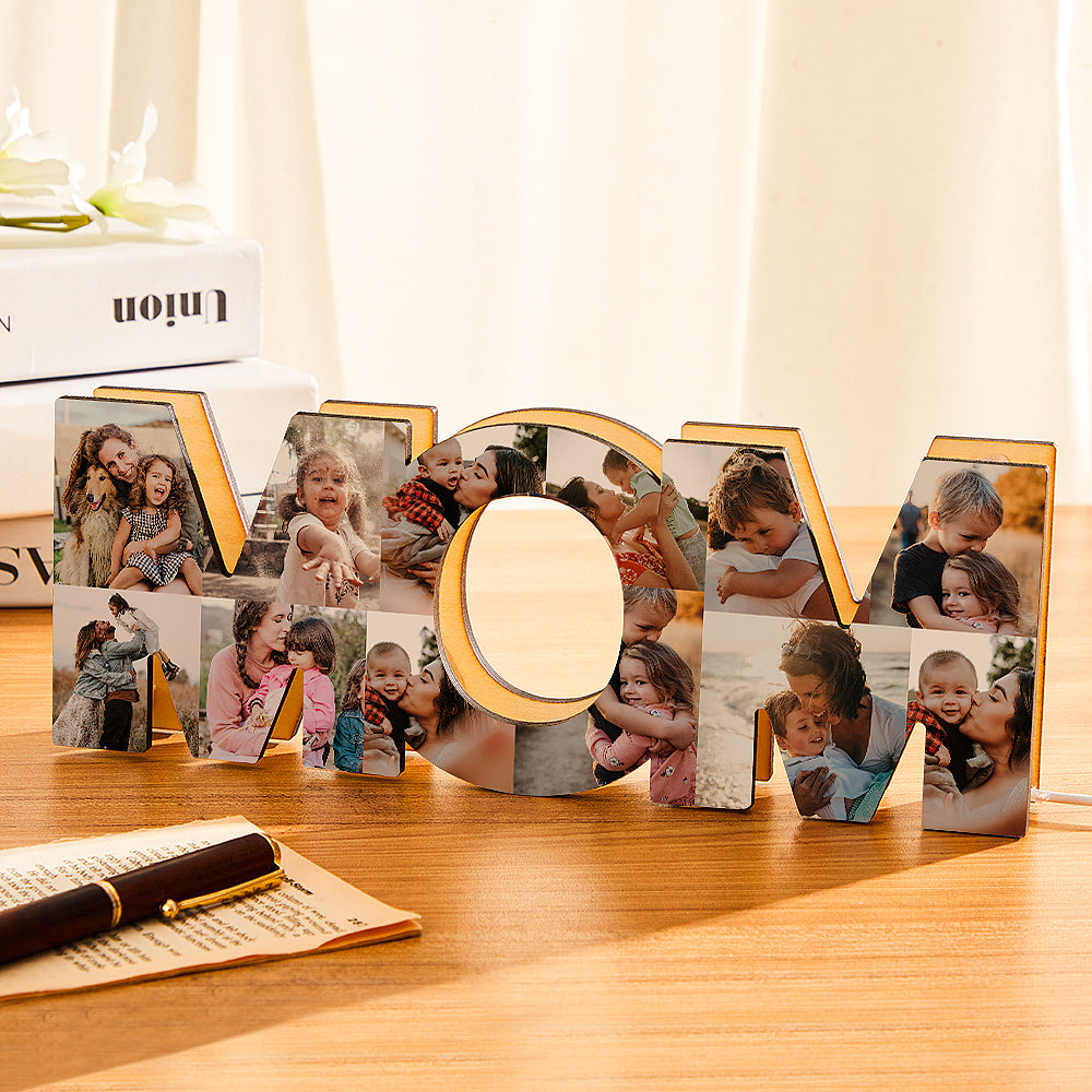 Custom Photo Night Light Multi-map Wooden Gifts for Mom - soufeelau