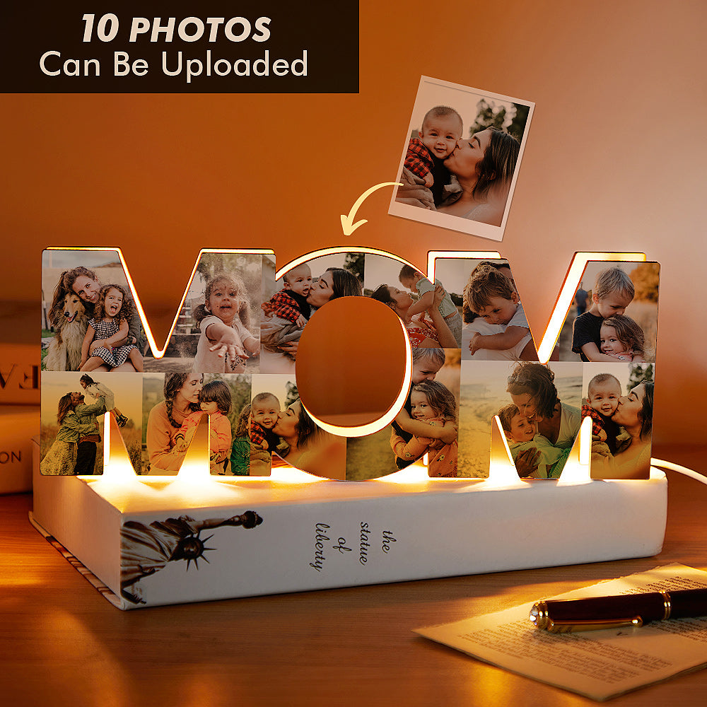 Custom Photo Night Light Multi-map Wooden Gifts for Mom - soufeelau