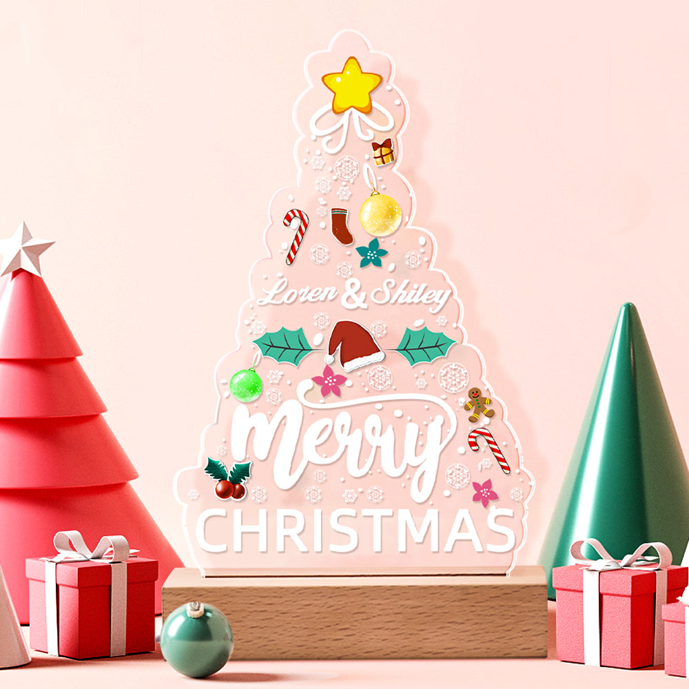 Custom Name Night Light Christmas Gift Personalized Name Bedside Lamp - soufeelau