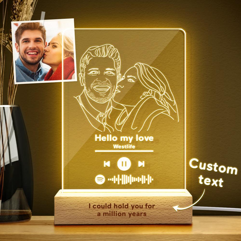 Scannable Spotify Code Photo Frame Acrylic Music Plaque Photo Night Light Unique Gift - soufeelau