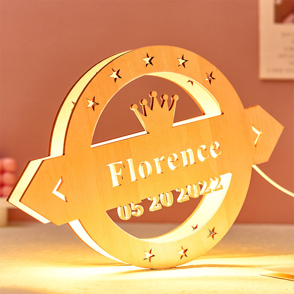 Custom Text Crown Lamp Personalized Letter Night Light for Him - soufeelau
