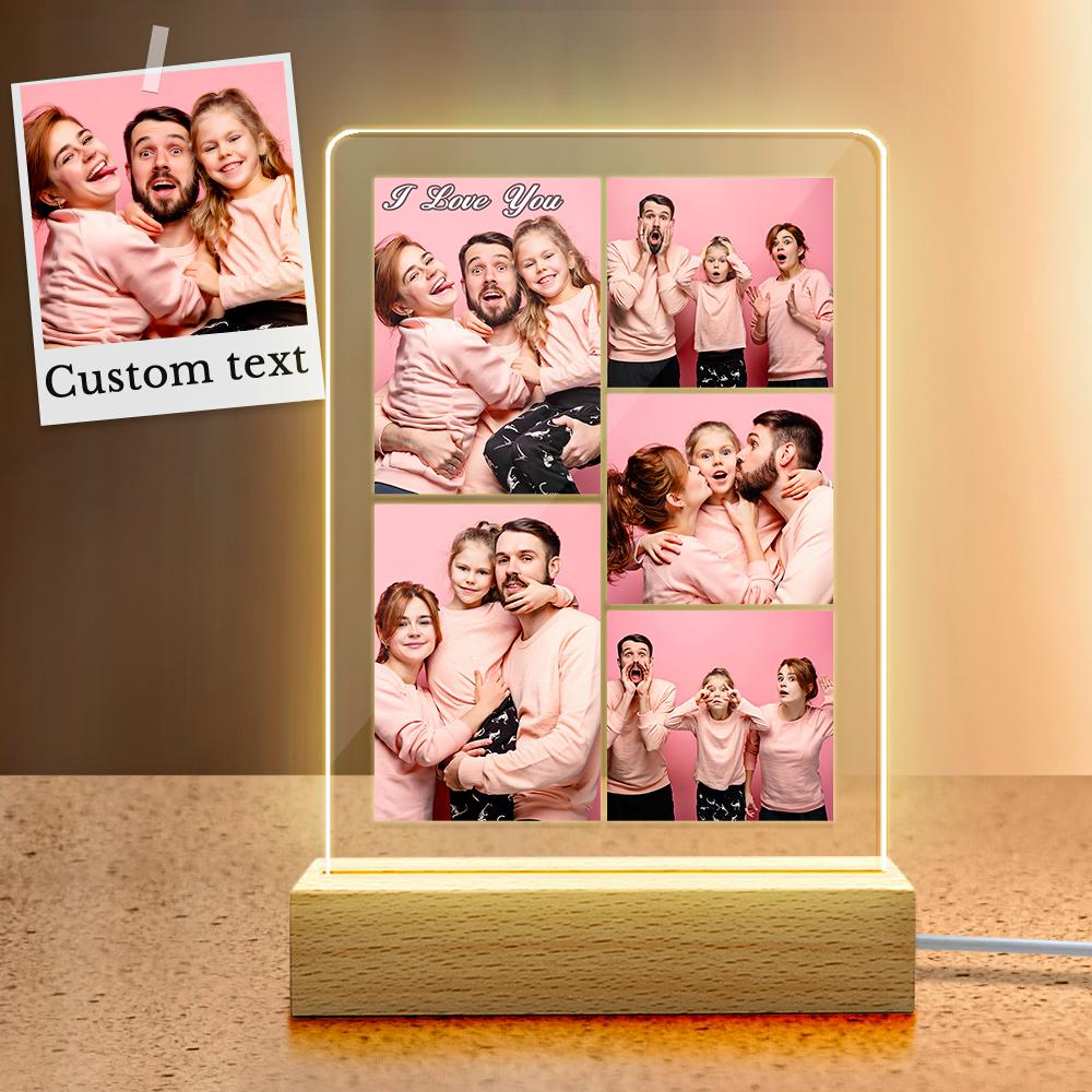 Custom Multi Photo Acrylic Keychain Personalized Collage Photo Key Ring - soufeelau