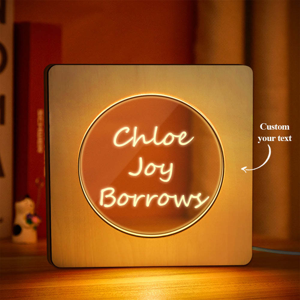 Custom Engraved Night Light Personalized Wooden Frame Lamp Gift for Lover - soufeelau