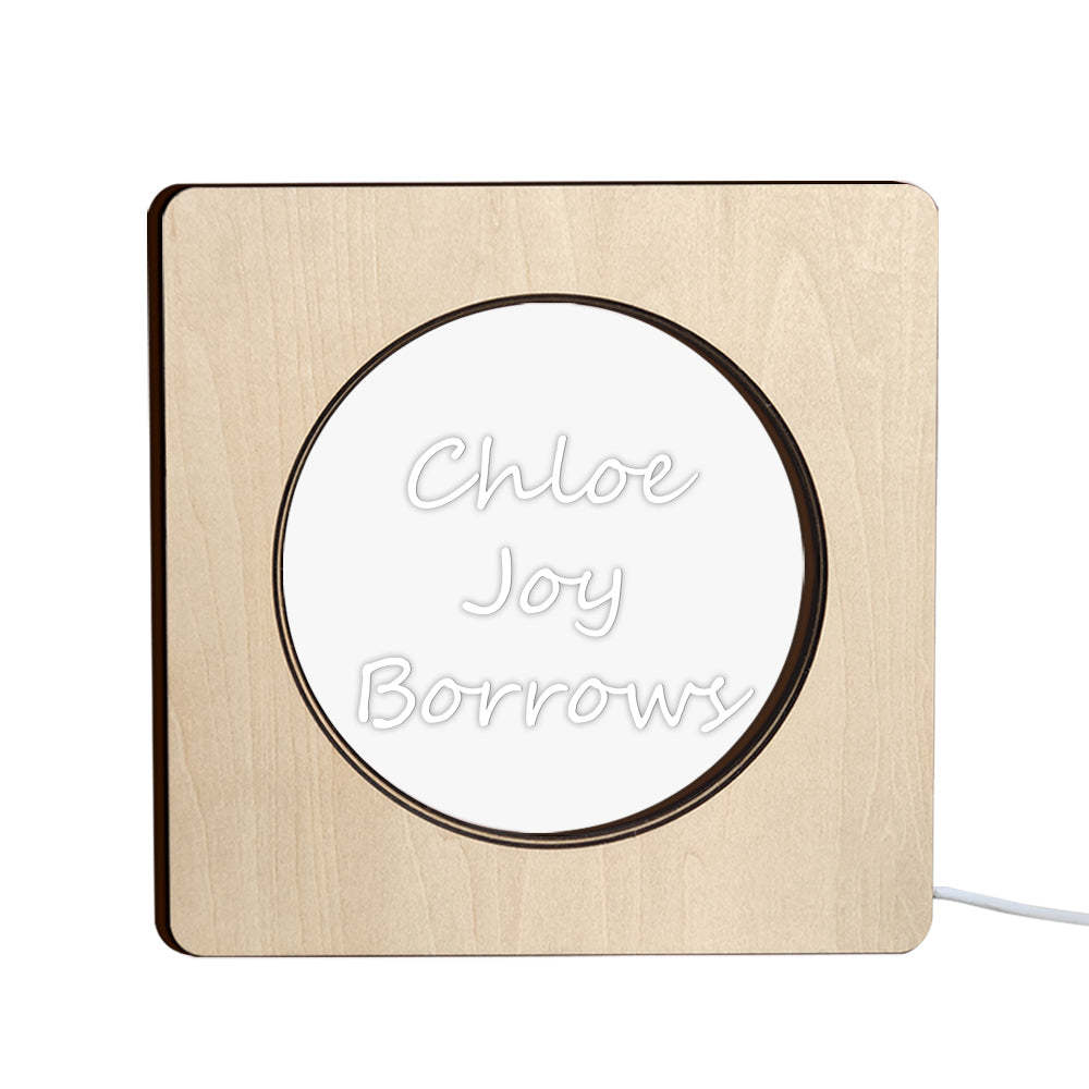 Custom Engraved Night Light Personalized Wooden Frame Lamp Gift for Lover - soufeelau