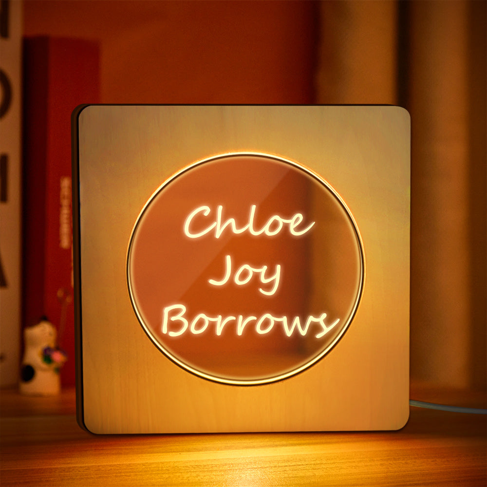 Custom Engraved Night Light Personalized Wooden Frame Lamp Gift for Lover - soufeelau