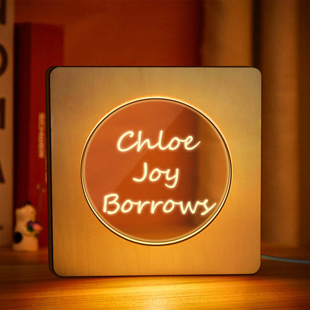 Custom Engraved Night Light Personalized Wooden Frame Lamp Gift for Lover - soufeelau