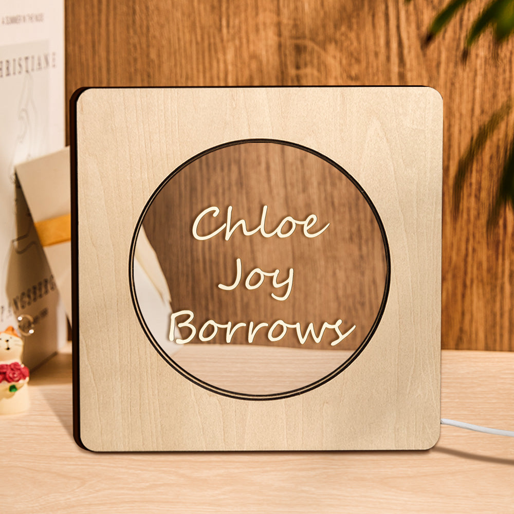 Custom Engraved Night Light Personalized Wooden Frame Lamp Gift for Lover - soufeelau