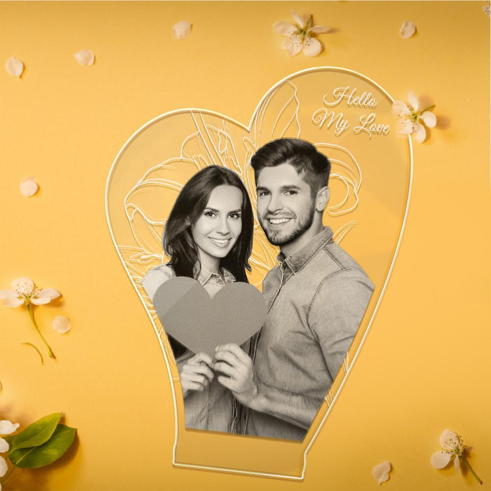 Custom 3D Photo Lamp Led for Lover With Engraved Words Gift For Valentine's Day - soufeelau