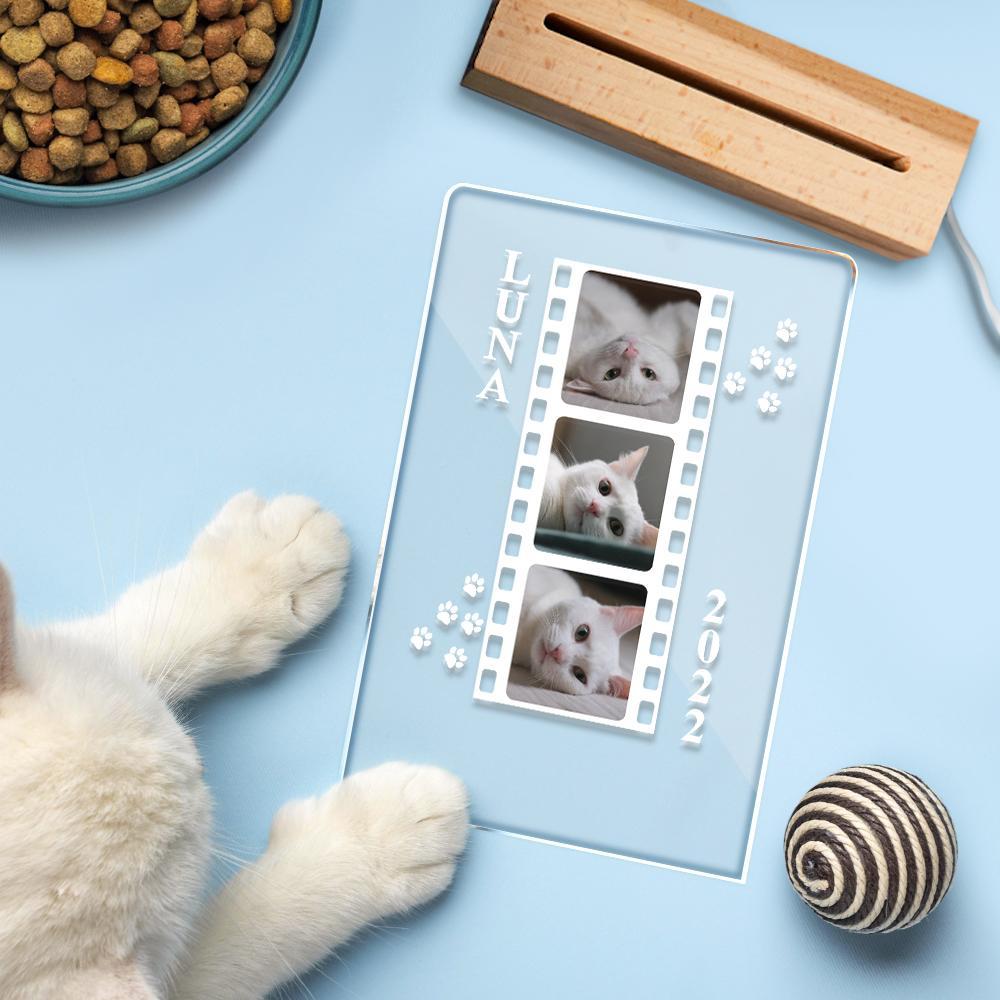 Custom Cat Photo Lamp as Cat Lover Gift Personalized Gift Photo Pet Portrait Bedside Lamp - soufeelau