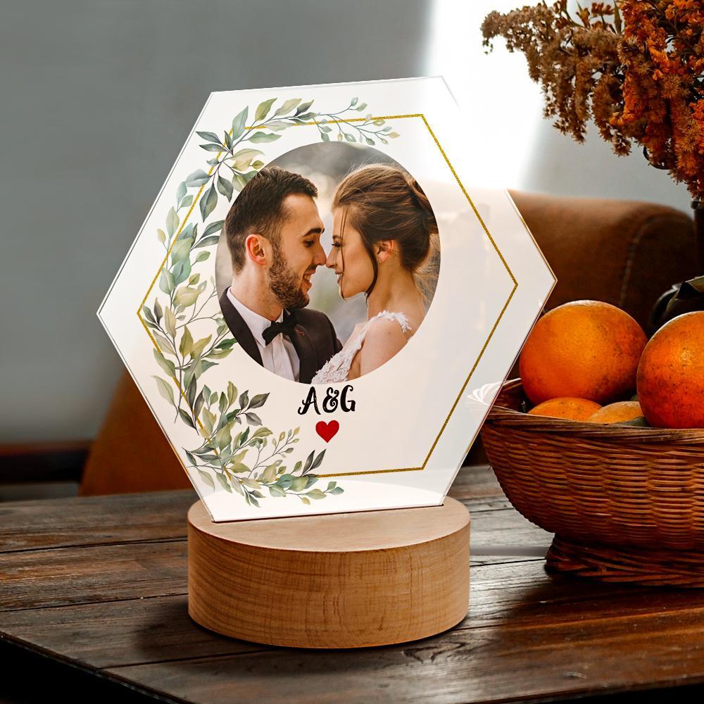 Custom Acrylic Night light Photo Lamp Bedside Decoration Couple Gift - soufeelau