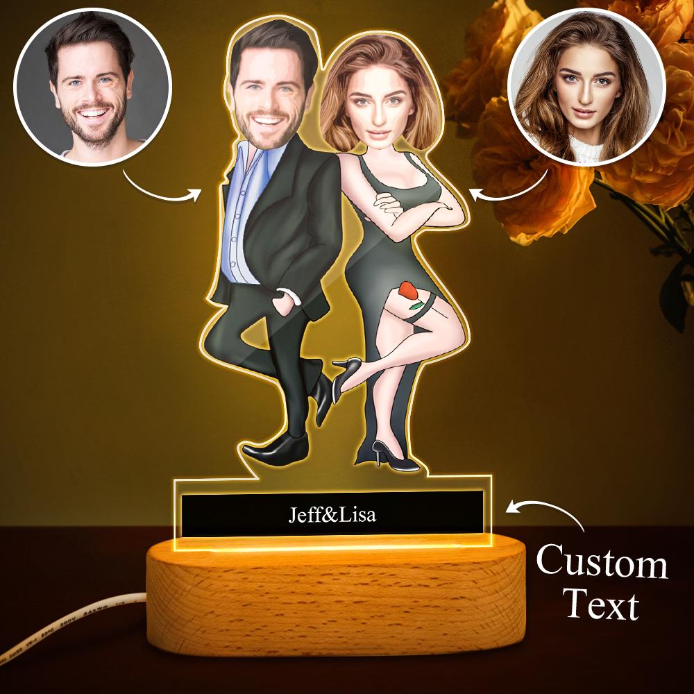 Customizable Biography Lettering Personalized Comic Night Light - soufeelau