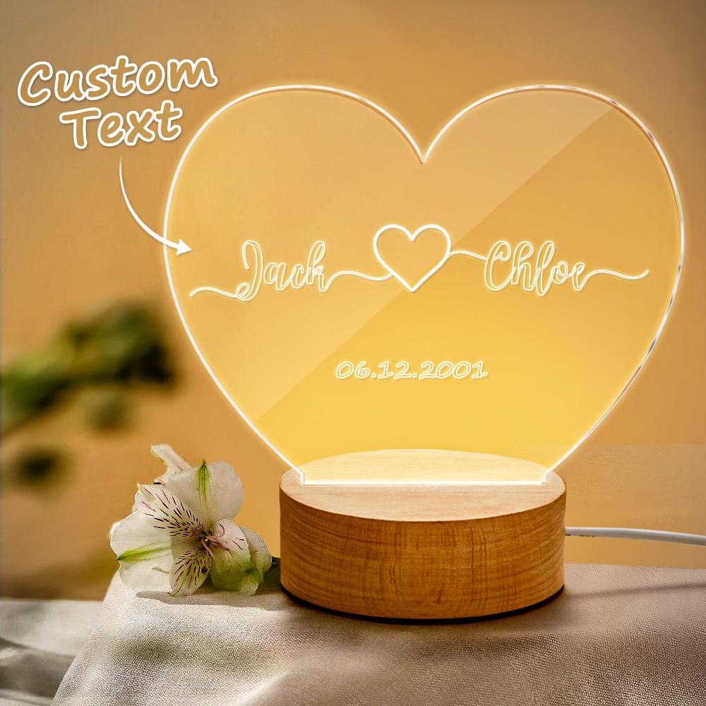custom night light for his gift name and date engagement gift - soufeelau