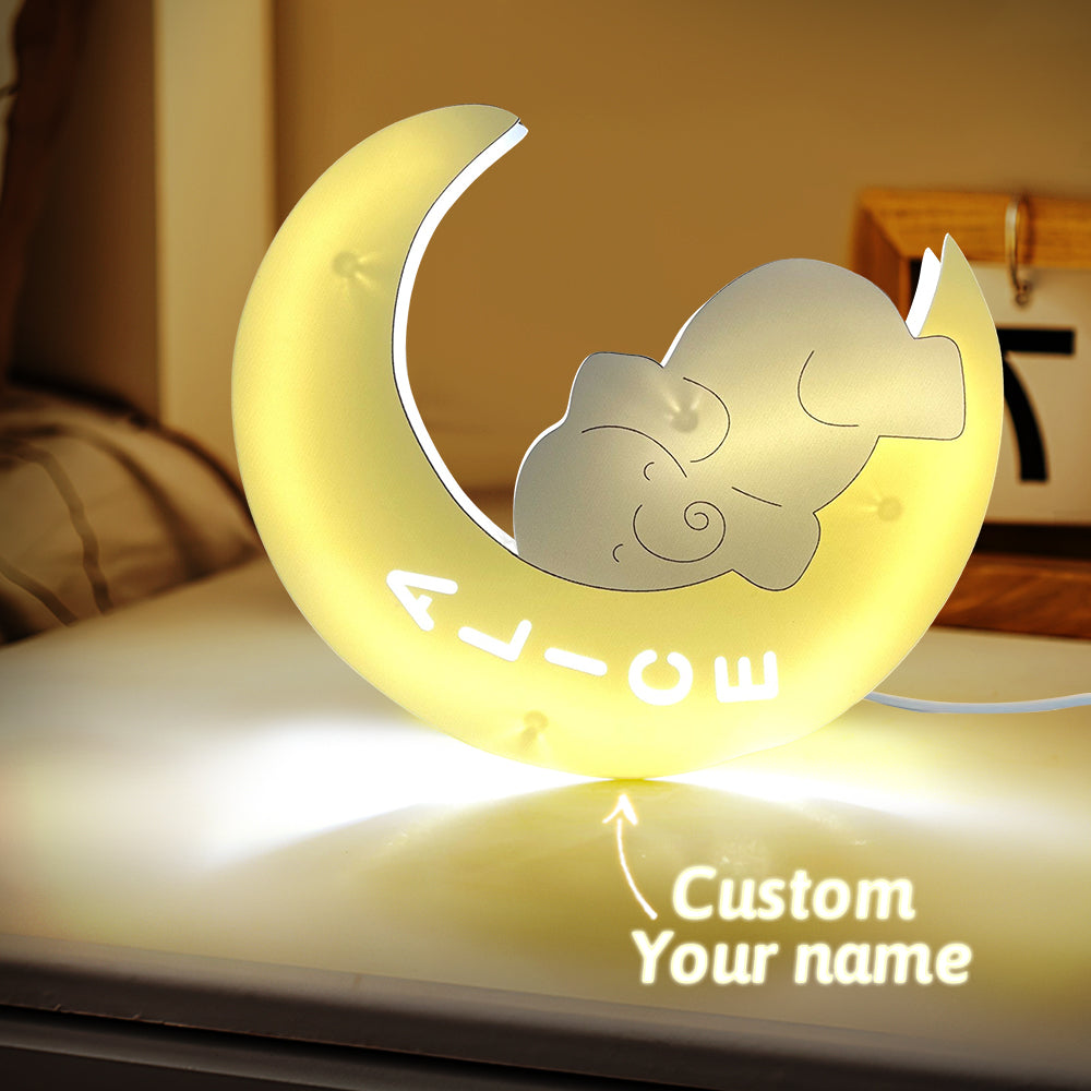 Personalized Name Baby Elephant Wall Light for Kids Room Birthday Gift for Kids - soufeelau