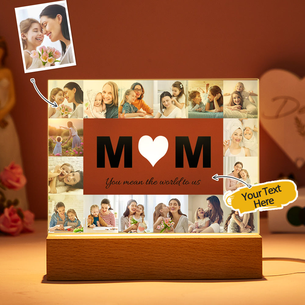 Custom Photo Acrylic Light Engraved Night Lights Home Ornaments Gift for Mom - soufeelau