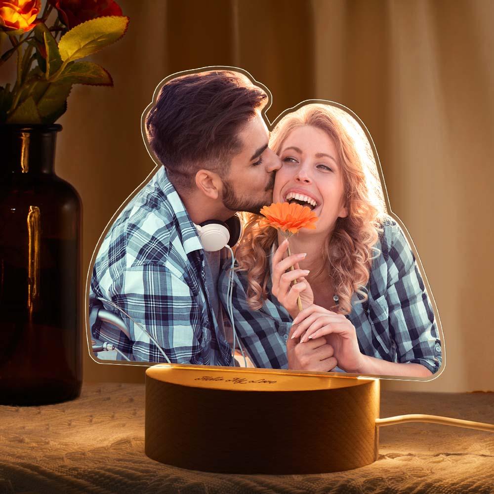 Custom Figure Cut Photo Lamp Personalized Night Lights With Custom Text Gift For Couples On Valentine`s Day - soufeelau
