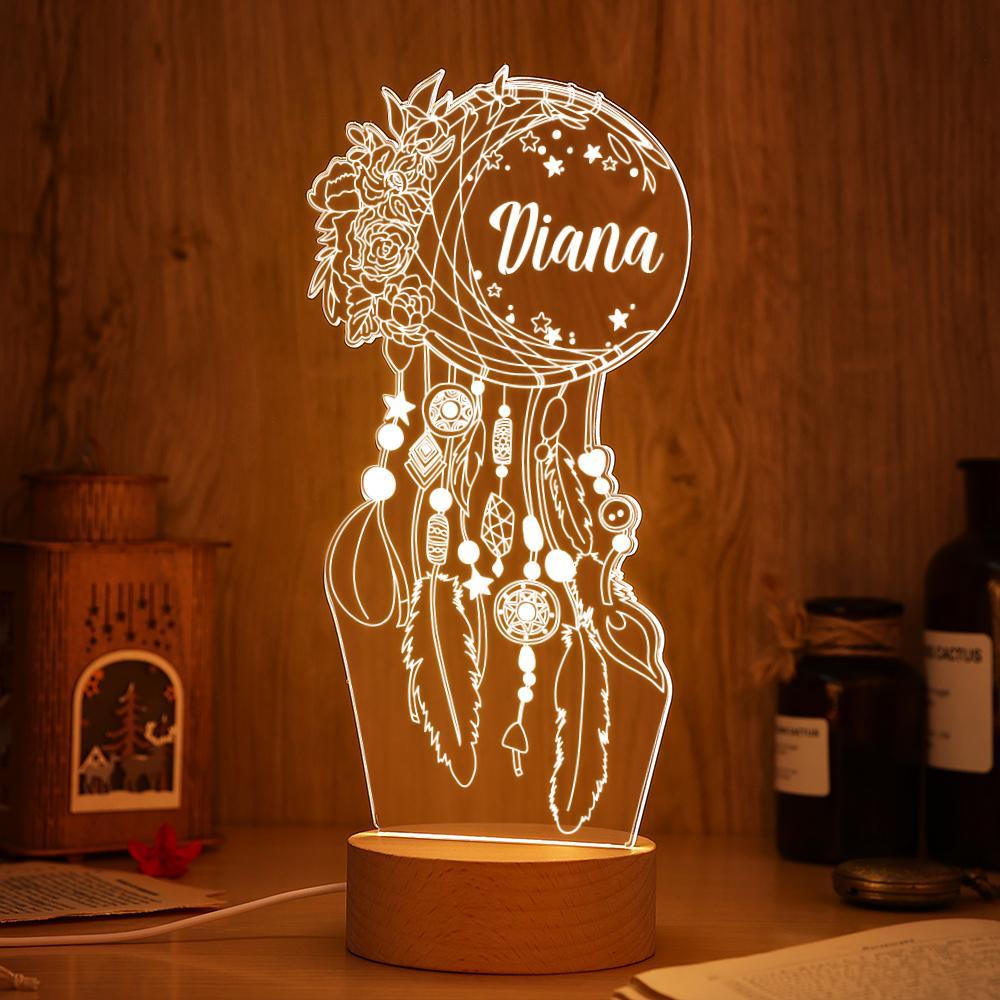 Custom Dreamcatcher Desk Bedside Lamp Custom Night Light Personalised Moon Lamp