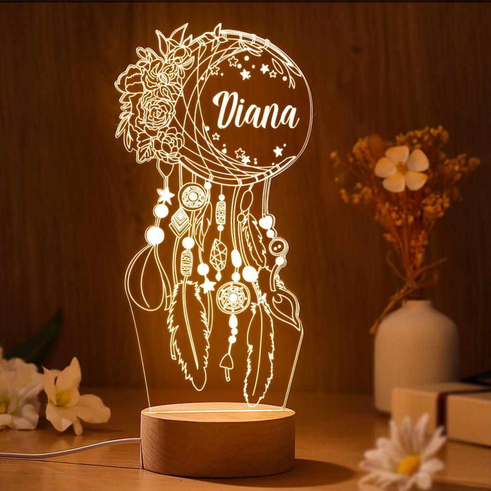 Custom Dreamcatcher Desk Bedside Lamp Custom Night Light Personalised Moon Lamp