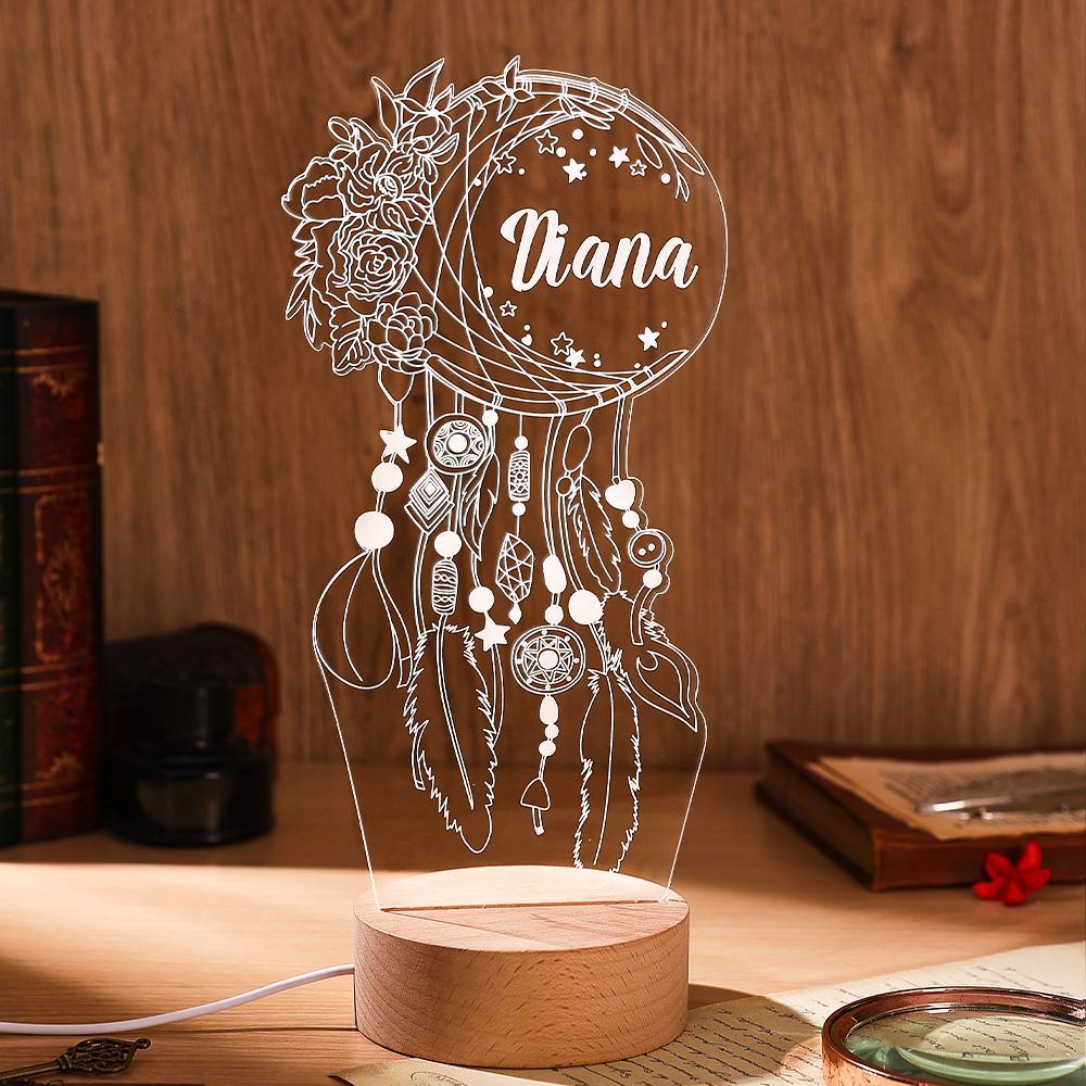 Custom Dreamcatcher Desk Bedside Lamp Custom Night Light Personalised Moon Lamp
