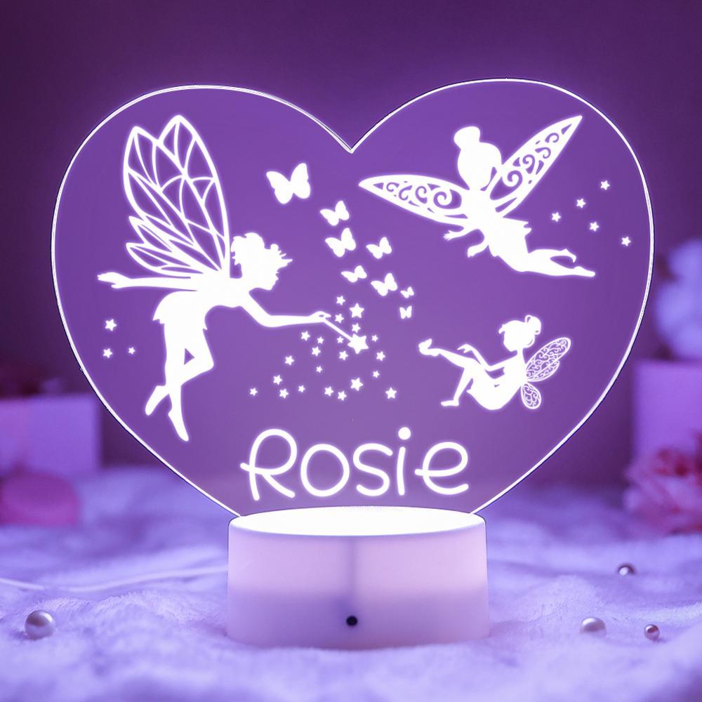 Personalised Fairy Night Light Child Lamp Girl Birthday Gift Children's 7 Colour Night Light Remote Control Lamp