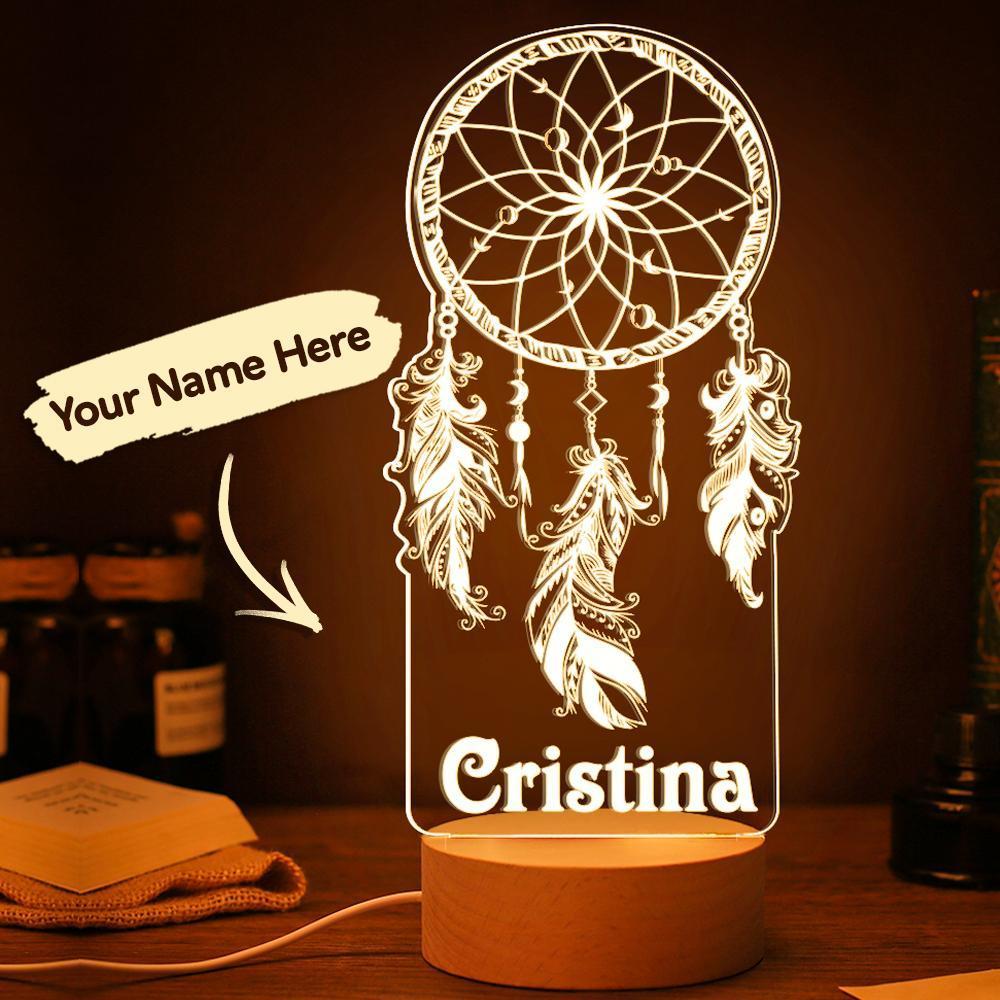 Custom Dreamcatcher Desk Bedside Lamp Custom Night Light Personalised Moon Lamp