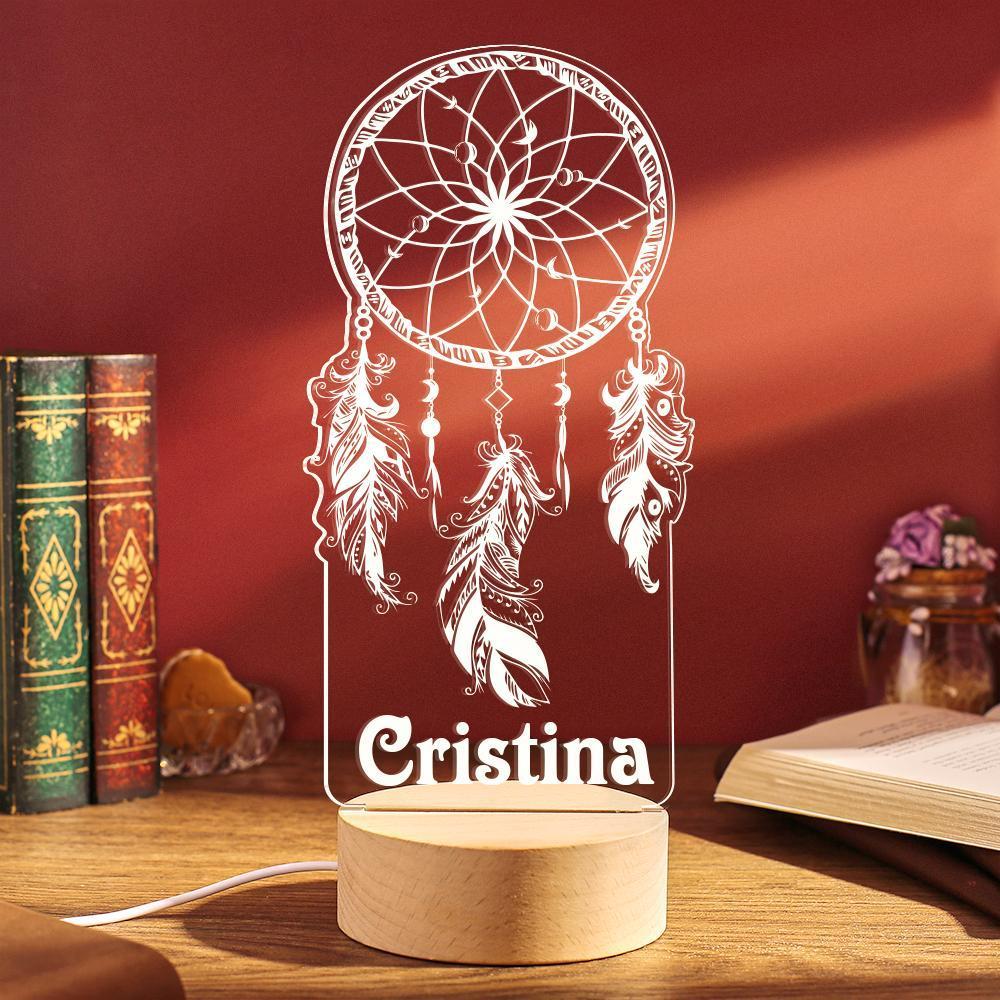 Custom Dreamcatcher Desk Bedside Lamp Custom Night Light Personalised Moon Lamp