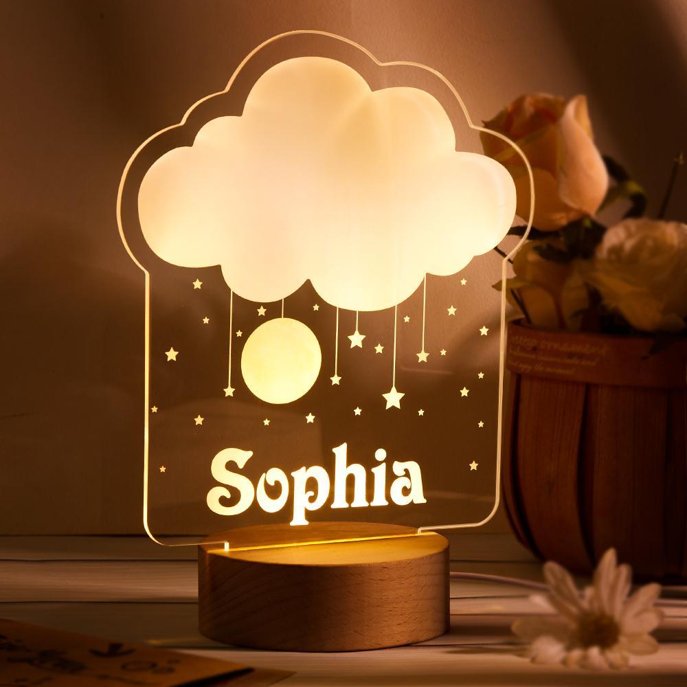 Kid Night Light with Custom Name Nursery Room Lamp Personalised Table Lamp Nursery Decor Bedroom LED Lamp