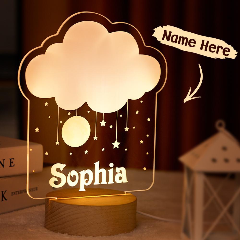 Kid Night Light with Custom Name Nursery Room Lamp Personalised Table Lamp Nursery Decor Bedroom LED Lamp