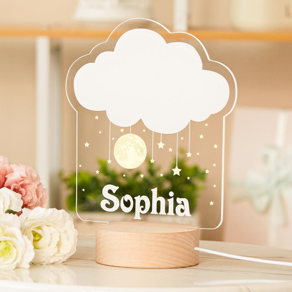 Kid Night Light with Custom Name Nursery Room Lamp Personalised Table Lamp Nursery Decor Bedroom LED Lamp