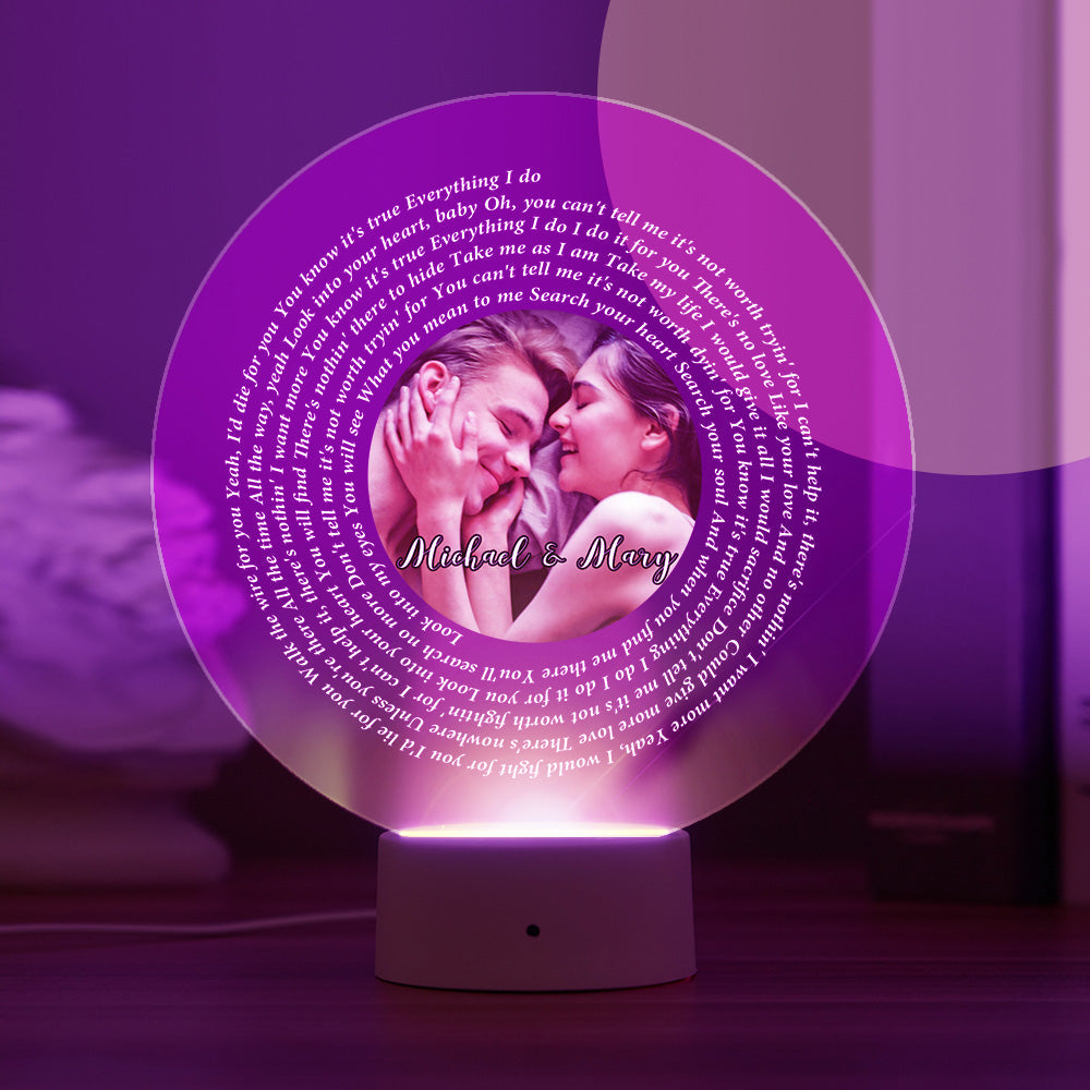 Custom Vinyl Record Shape Led Night Light Home Decor Seven Colors Illusion Color Changing Lyrics Night Light Gift - soufeelau