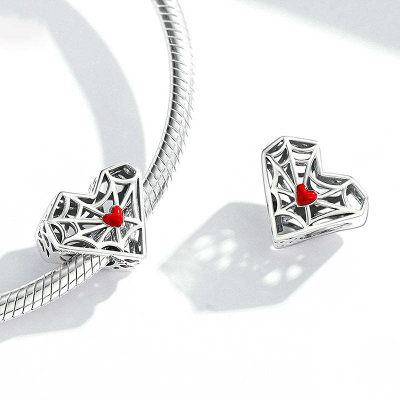 Love Spider Web DIY Beads Silver Spacer Beads DIY Charm Jewelry - soufeelau