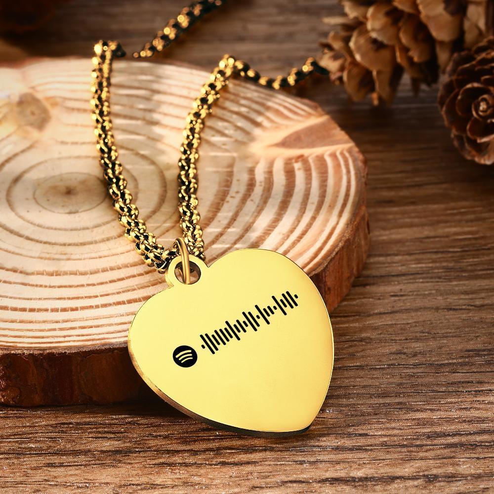 Custom Spotify Code Necklace Engraved Necklace Gifts For Couple's