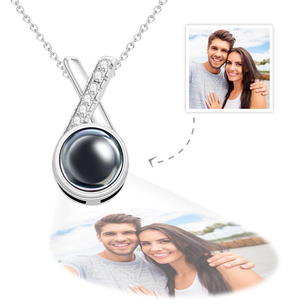 Custom Photo Projection Necklace Memorial Photo Necklace Unique Gift for Her - soufeelau