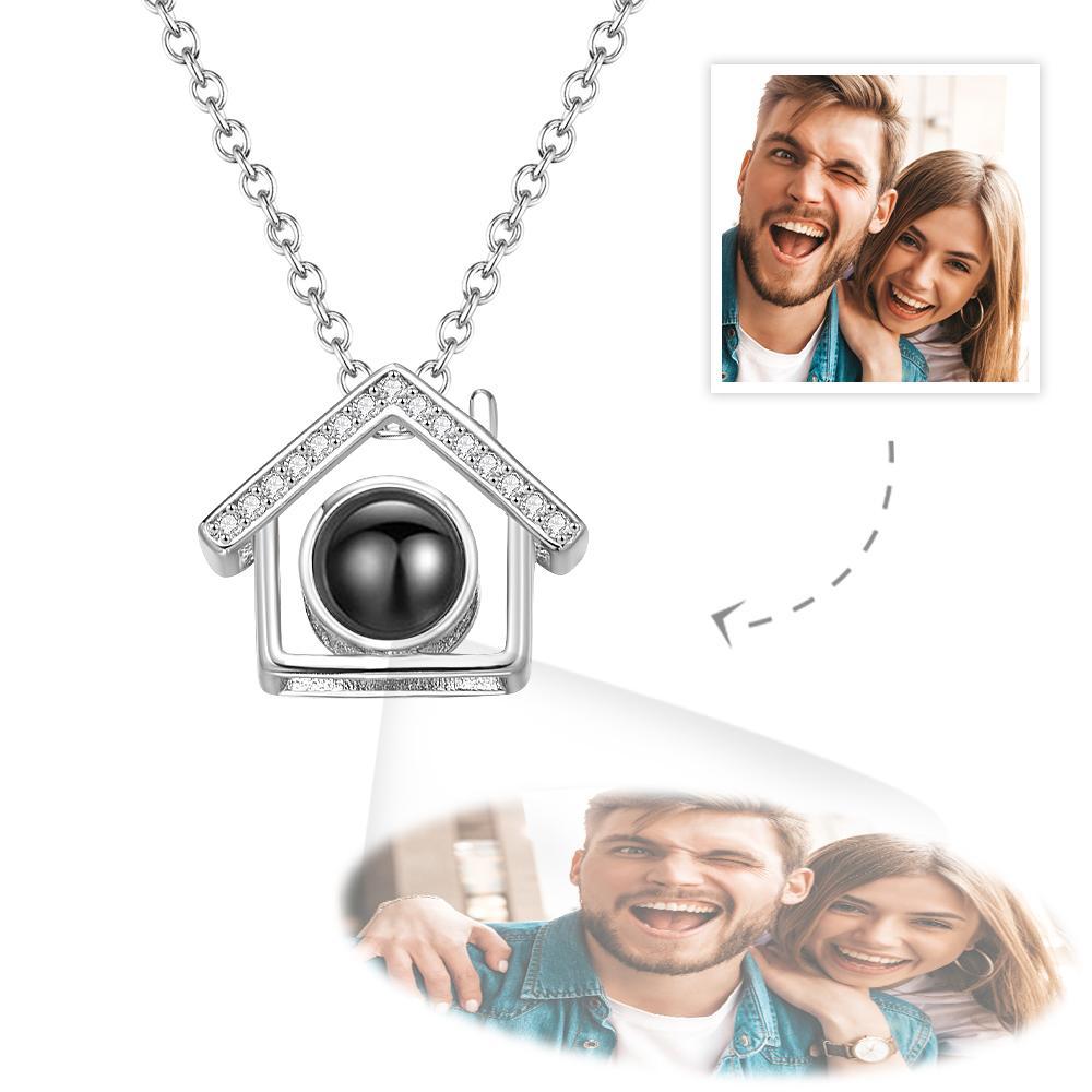 Custom Photo Projection Necklace Our Home Couple Memorial Gifts - soufeelau