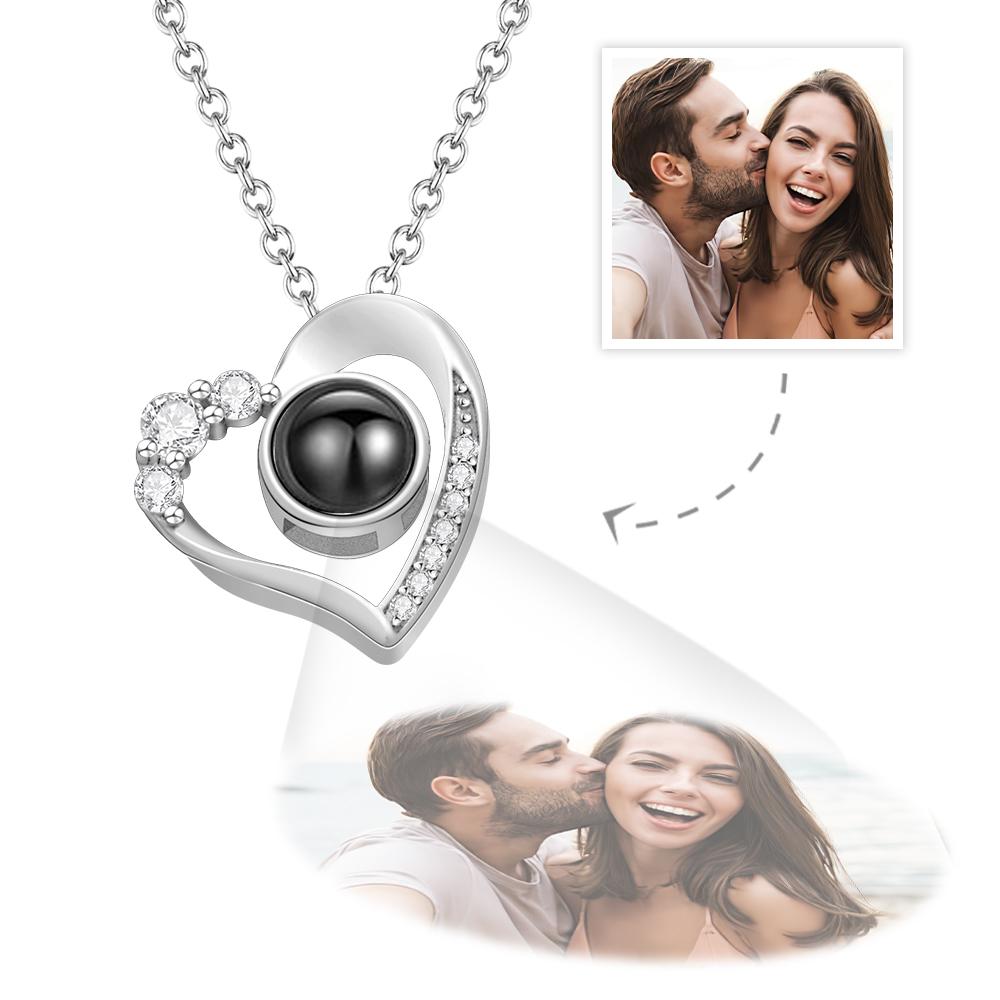 Custom Photo Projection Necklace Heart Exquisite Gifts - soufeelau