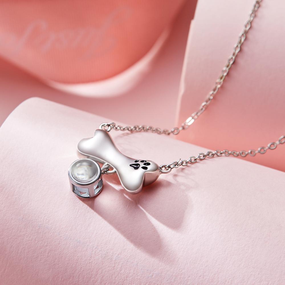Custom Photo Projection Necklace Pet Memorial Bone Gifts - soufeelau