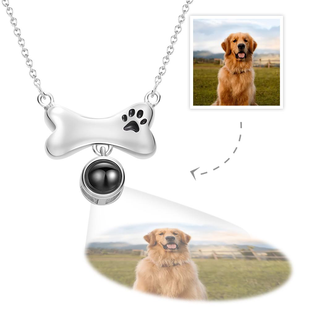 Custom Photo Projection Necklace Pet Memorial Bone Gifts - soufeelau