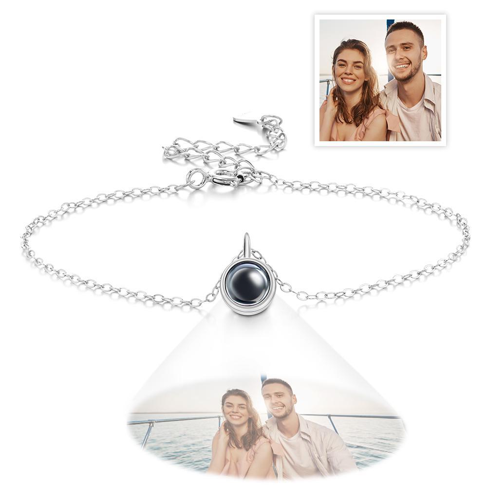 Custom Photo Projection Bracelet Personalized S925 Silver Bracelet Gift for Women - soufeelau
