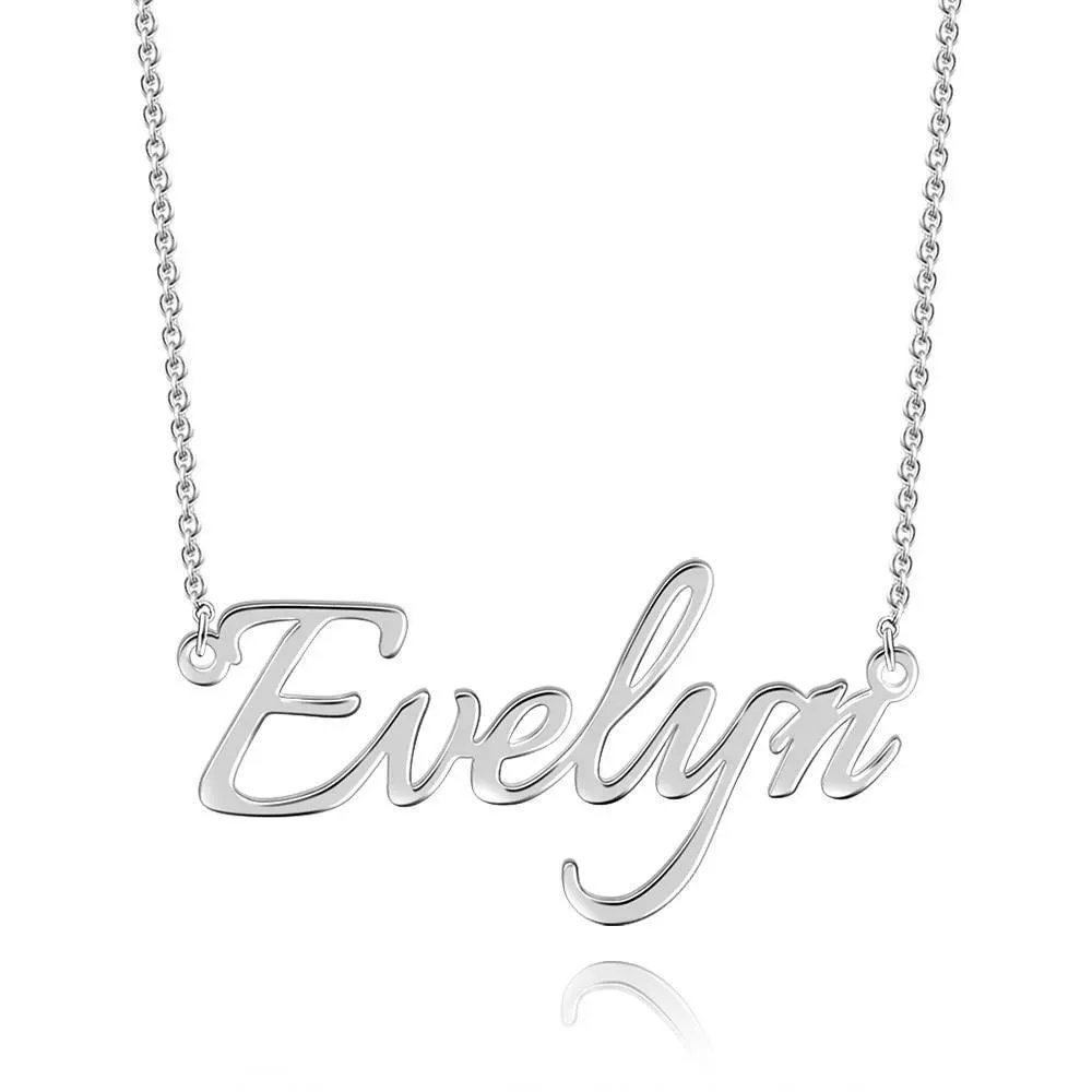 Personalized Name Necklace Black Gold Plated Silver