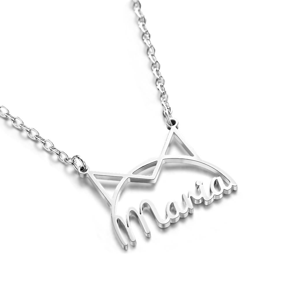 Personalized Pet Name Necklace for Women Pet Lover Memorial Pendant Necklace Cat Animal Pendant Jewelry Gift - soufeelau