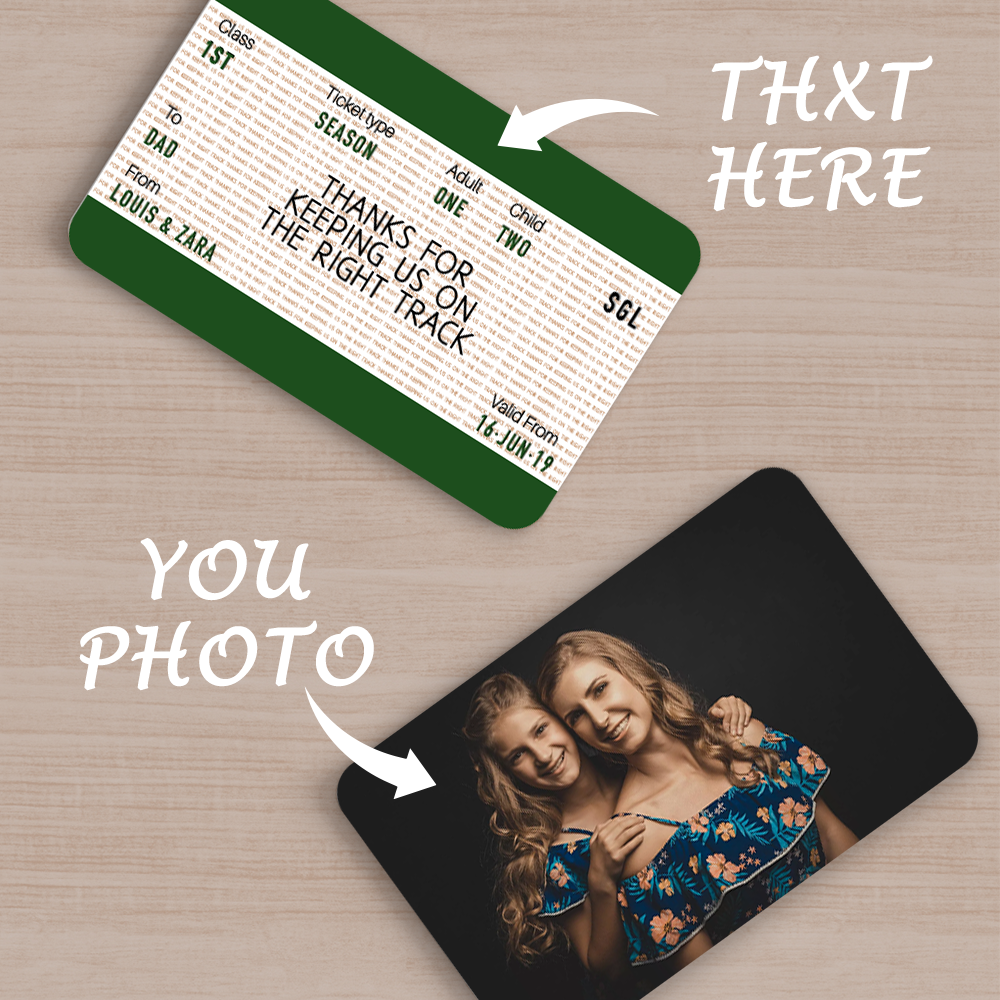 Custom Photo Engraved Name Wallet Card Ticket Gifts for Mom