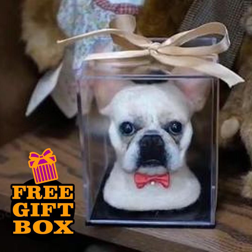 Custom Needle Felted Dog Ornament, Felt Dog Portrait Memorial Gift for Dog Lovers with Free Gift Box - soufeelau