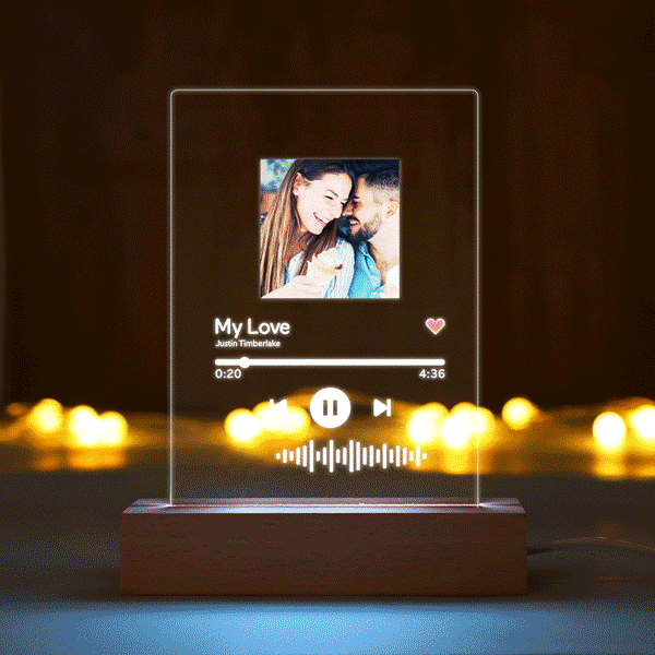 Scannable Spotify Code Plaque Keychain Music and Photo Acrylic Souvenirs For Father - soufeelau