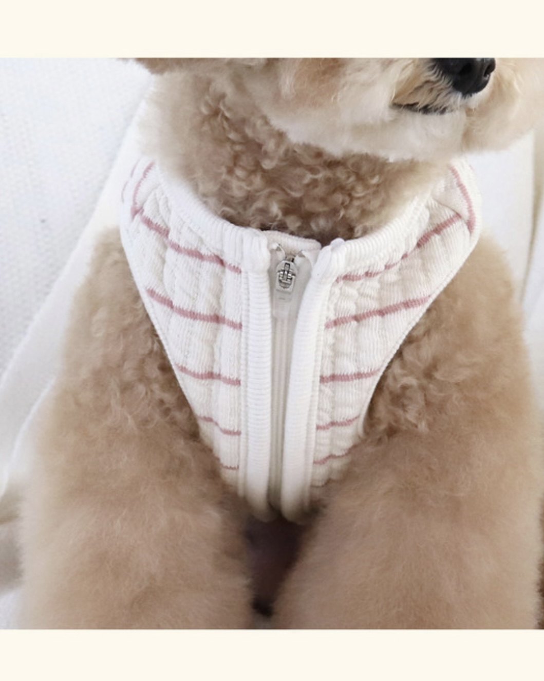 Chiot Bebe Cream Quilted Zip-Up Vest (Pink)