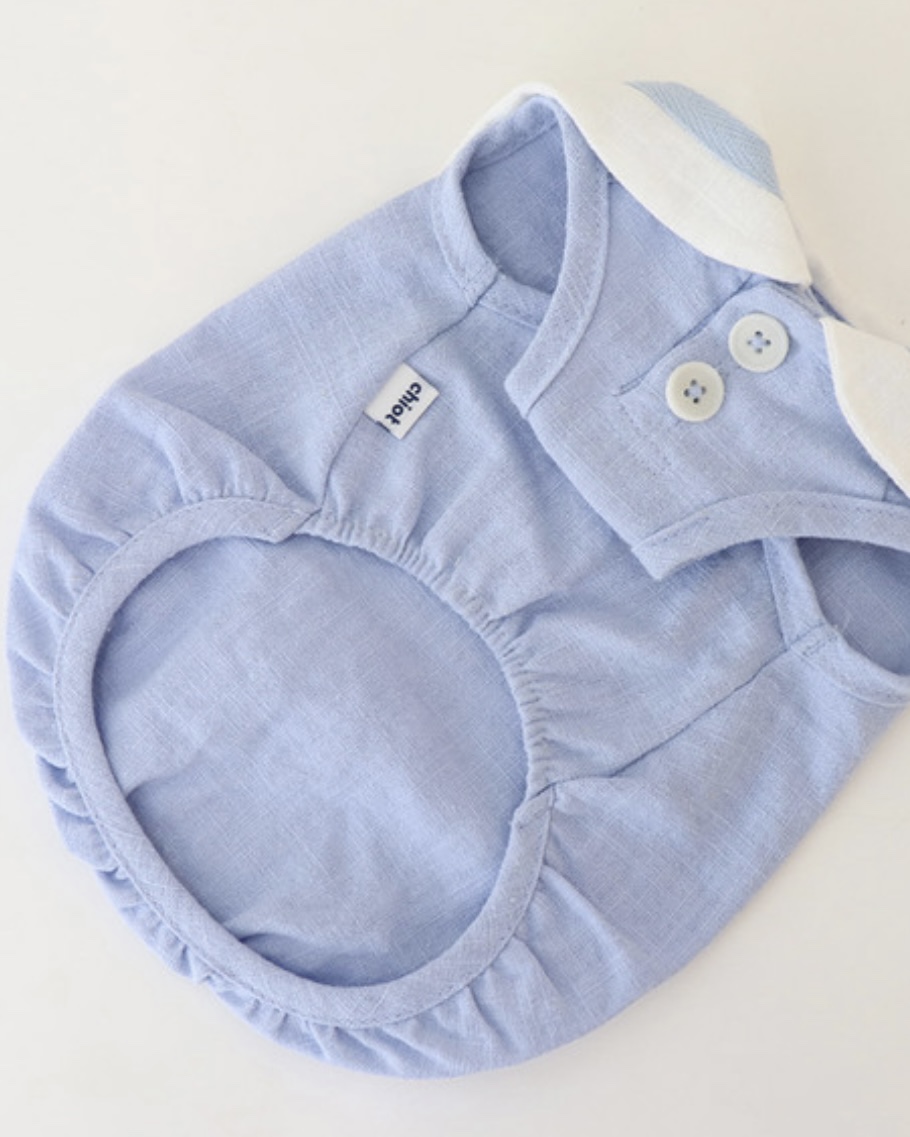 Pastel Linen Cape Top (Blue)