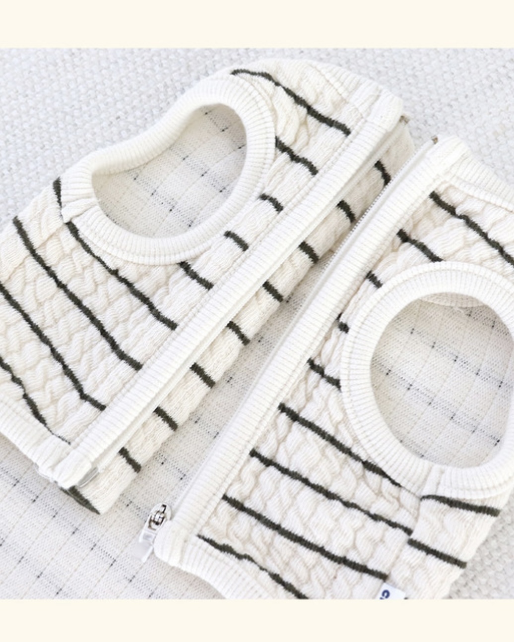 Chiot Bebe Cream Quilted Zip-Up Vest (Khaki)