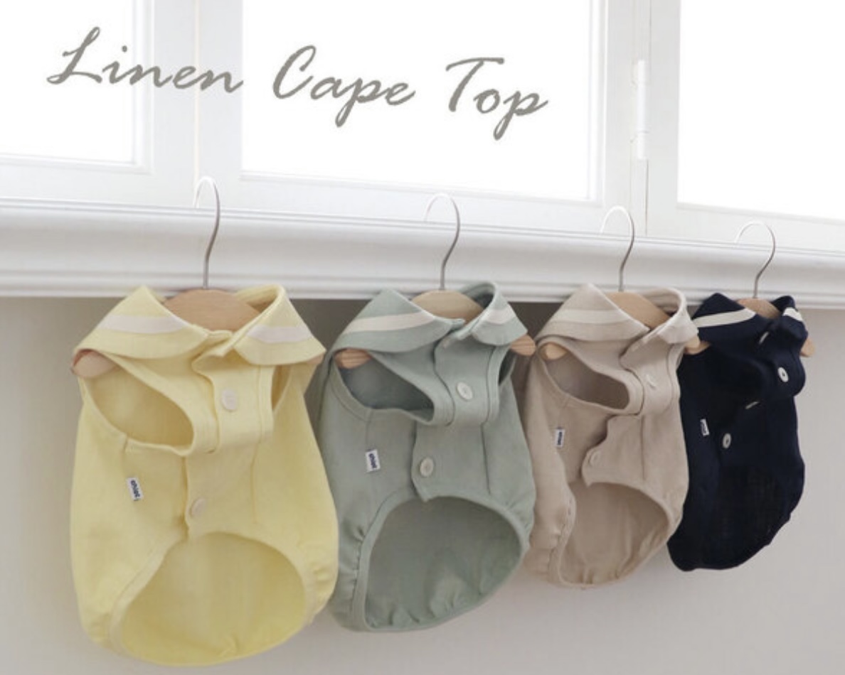 Pastel Linen Cape Top (Beige)