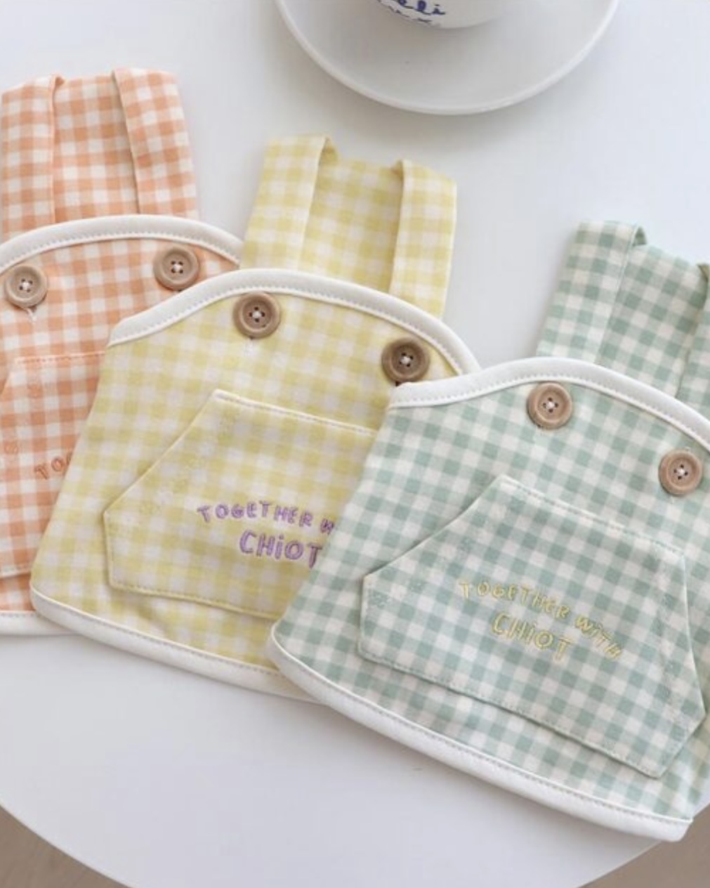 Chiot Together Check Crop Top Overall (Mint)